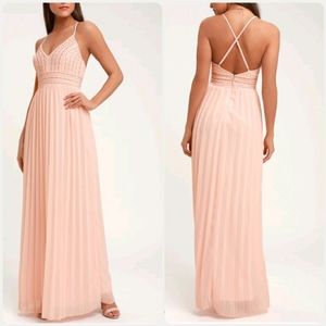 Lulu's Gala Blush Pink Embroidered Maxi Dress
